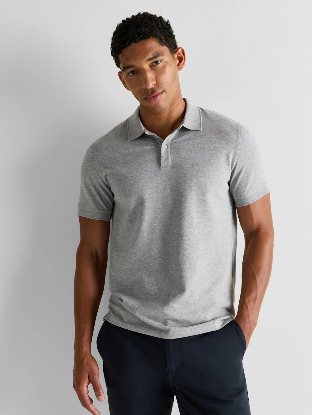 Quince Organic Cotton Pique Polo Heather Grey Men's Size Xlarge NWT